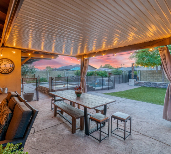 luxurious concrete patio